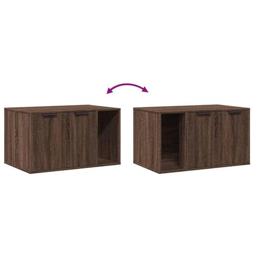 Toiletskjuler kattebakke 80x50x45 cm konstrueret træ brunt eg