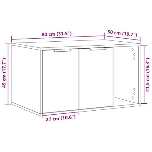 Toiletskjuler kattebakke 80x50x45 cm konstrueret træ brunt eg