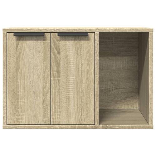 Toiletskjuler kattebakke 60x40x40 cm konstrueret træ sonoma-eg
