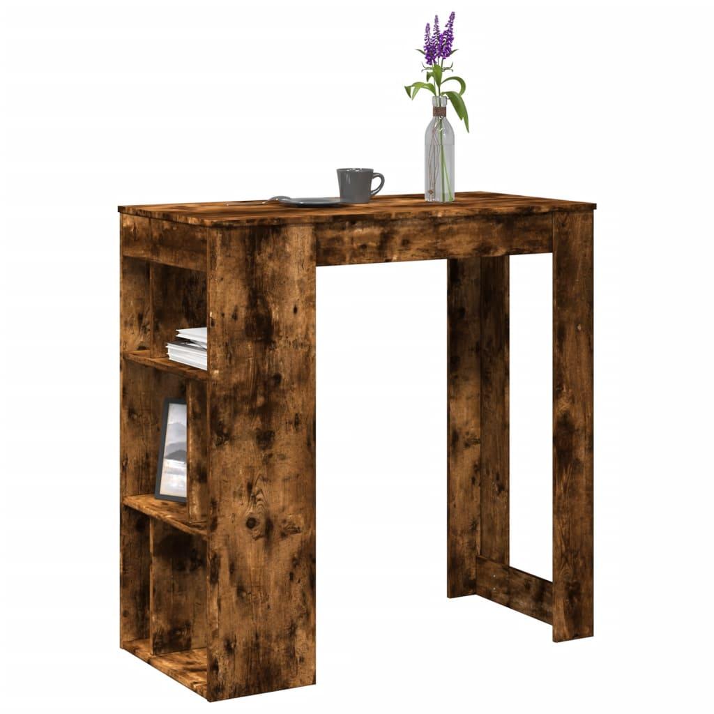 Barbord m. stativer 102x50x103,5 cm konstrueret træ røget eg