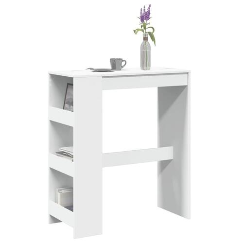 Barbord med stativer 90x40x103,5 cm konstrueret træ hvid
