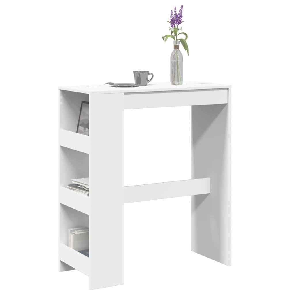 Barbord med stativer 90x40x103,5 cm konstrueret træ hvid