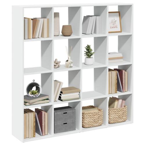 Bogskab 137,5x29x137,5 cm konstrueret træ hvid
