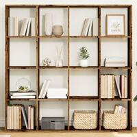 Bogskab 137,5x29x137,5 cm konstrueret træ gammelt trælook