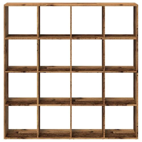 Bogskab 137,5x29x137,5 cm konstrueret træ gammelt trælook