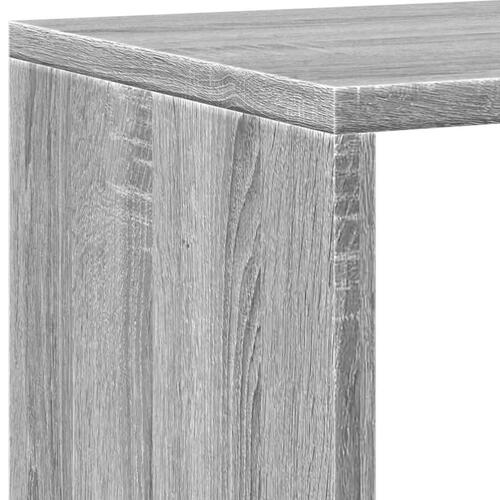 Bogskab 137,5x29x137,5 cm konstrueret træ grå sonoma-eg