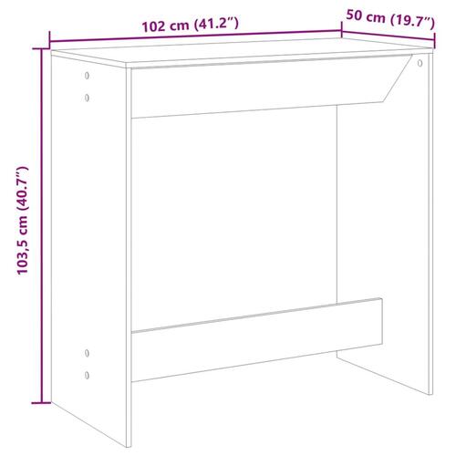 Barbord 102x50x103,5 cm konstrueret træ sort