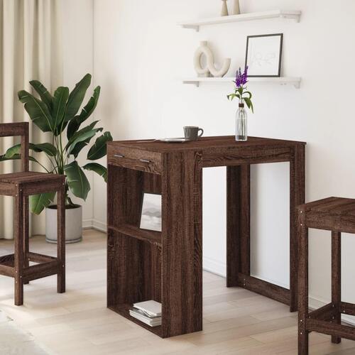 Barbord 102x70x103,5 cm konstrueret træ brun egetræsfarve