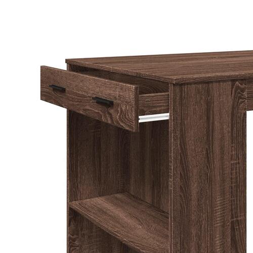 Barbord 102x70x103,5 cm konstrueret træ brun egetræsfarve