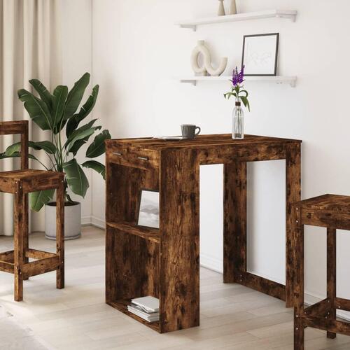Barbord 102x70x103,5 cm konstrueret træ røget egetræsfarve