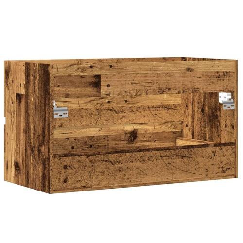 Badeværelsesskab 80x38,5x45 cm væghængt konstrueret træ