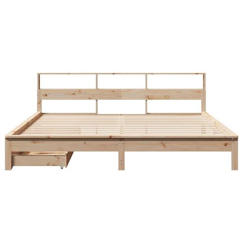 Seng med reol uden madras 180x200 cm massivt fyrretræ