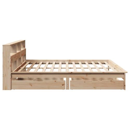 Seng med reol uden madras 180x200 cm massivt fyrretræ