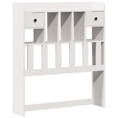 Seng med reol uden madras 75x190 cm massivt fyrretræ hvid