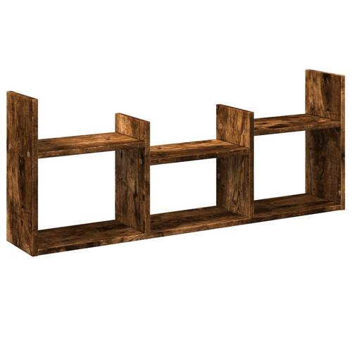 Vægskab 100x18x40 cm konstrueret træ røget egetræsfarve