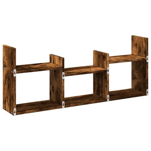 Vægskab 100x18x40 cm konstrueret træ røget egetræsfarve