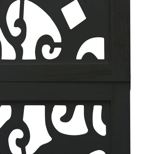 Rumdeler 5 paneler massivt kejsertræ sort
