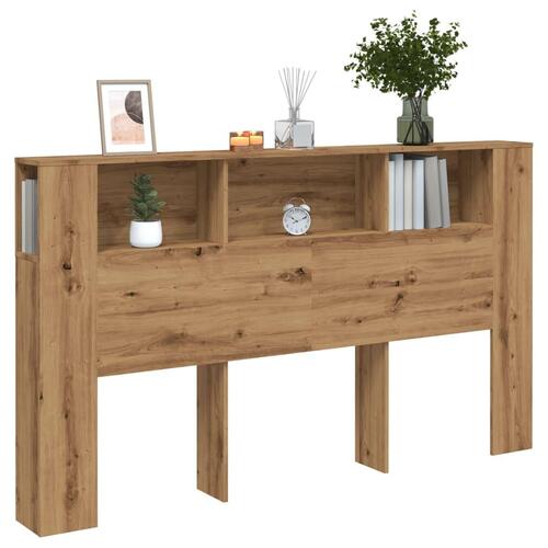 Sengegavl m.opbevaring 180x18,5x102,5cm konstrueret træ kunsteg