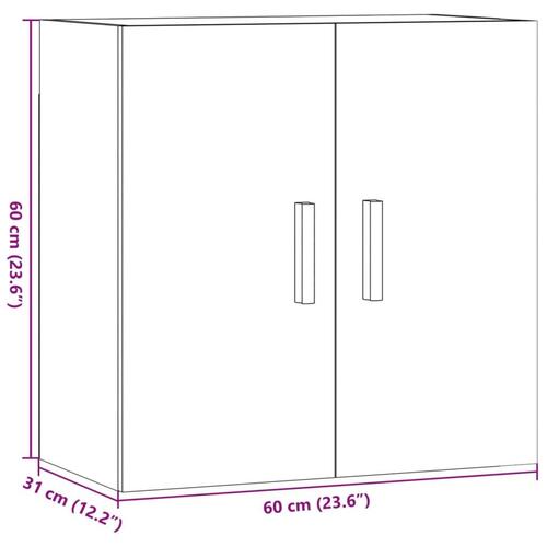 Vægskab 60x31x60 cm konstrueret træ antikt træ