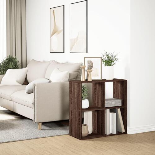 Bogreol/rumdeler 69,5x29x69,5 cm konstrueret træ brun egetræ