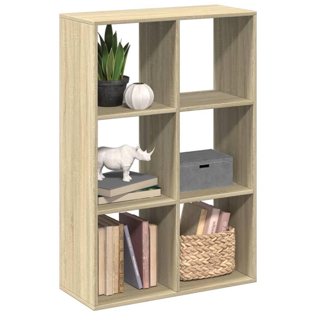 Bogreol/rumdeler 69,5x29x103,5 cm konstrueret træ sonoma-eg