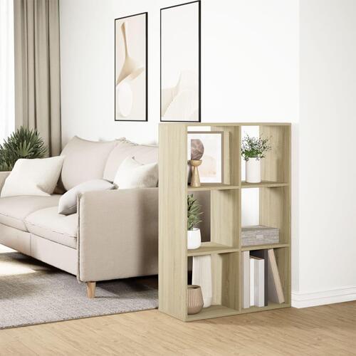 Bogreol/rumdeler 69,5x29x103,5 cm konstrueret træ sonoma-eg