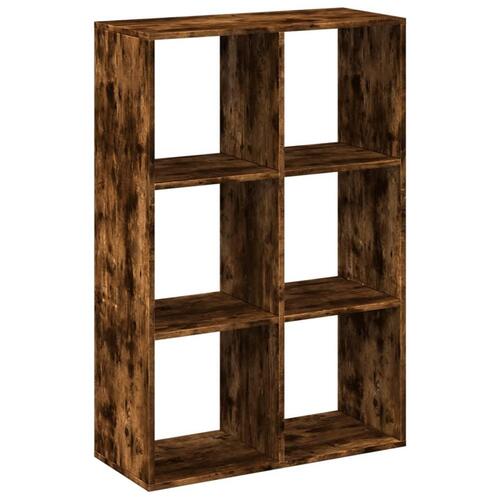 Bogreol/rumdeler 69,5x29x103,5 cm konstrueret træ røget eg