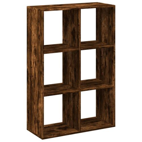 Bogreol/rumdeler 69,5x29x103,5 cm konstrueret træ røget eg