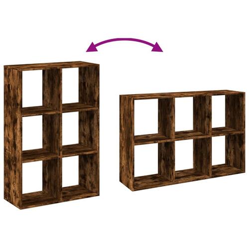 Bogreol/rumdeler 69,5x29x103,5 cm konstrueret træ røget eg