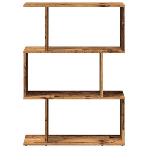 Bogreol/rumdeler 70x24x97 cm 3 niveauer konstrueret træ hvid
