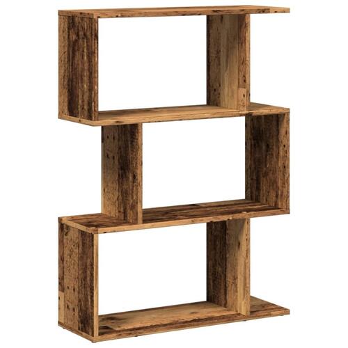 Bogreol/rumdeler 70x24x97 cm 3 niveauer konstrueret træ hvid