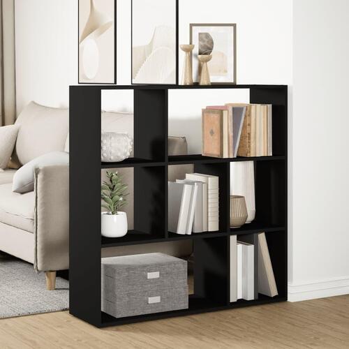 Bogreol/rumdeler 102x29x103,5 cm konstrueret træ sort