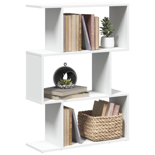 Bogreol/rumdeler 70x24x97 cm 3 niveauer konstrueret træ hvid