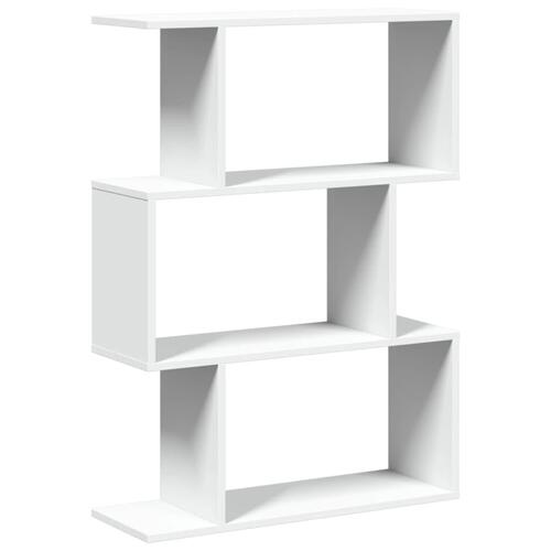 Bogreol/rumdeler 70x24x97 cm 3 niveauer konstrueret træ hvid