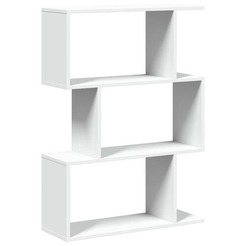 Bogreol/rumdeler 70x24x97 cm 3 niveauer konstrueret træ hvid