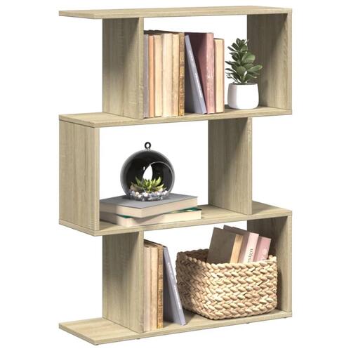 Bogreol/rumdeler 70x24x97cm 3niveauer konstrueret træ sonoma-eg