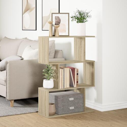 Bogreol/rumdeler 70x24x97cm 3niveauer konstrueret træ sonoma-eg