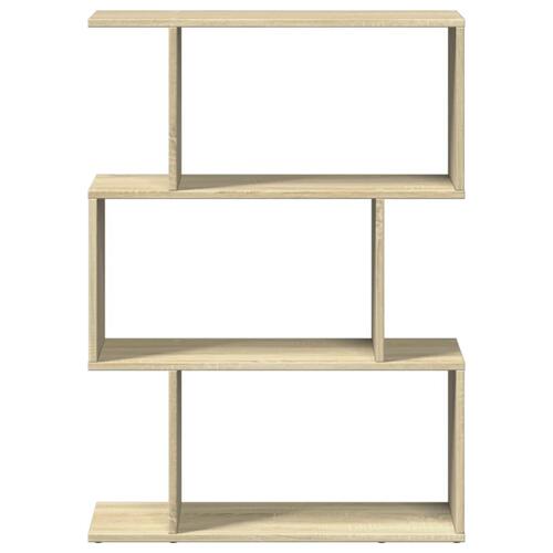 Bogreol/rumdeler 70x24x97cm 3niveauer konstrueret træ sonoma-eg