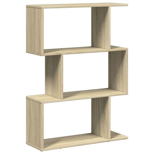 Bogreol/rumdeler 70x24x97cm 3niveauer konstrueret træ sonoma-eg
