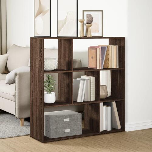 Bogreol/rumdeler 102x29x103,5 cm konstrueret træ brun egetræ