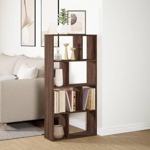Bogreol 60x20x120 cm konstrueret træ brun egetræsfarve