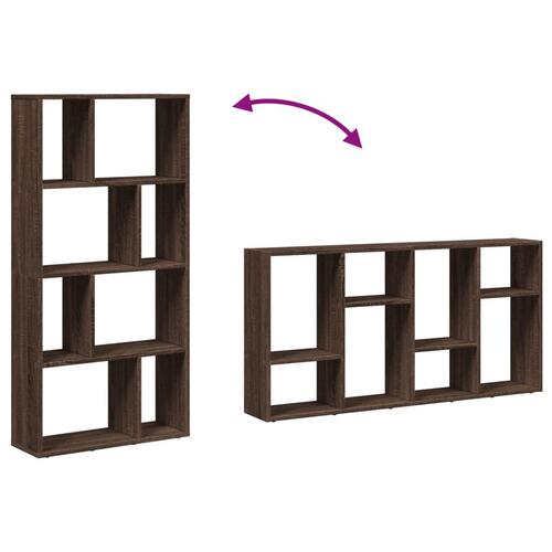Bogreol 60x20x120 cm konstrueret træ brun egetræsfarve