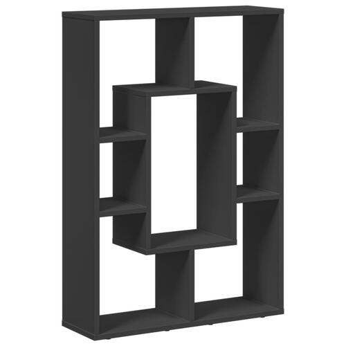 Bogreol 63x20x90 cm konstrueret træ sort