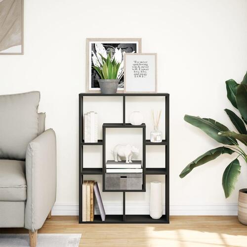 Bogreol 63x20x90 cm konstrueret træ sort