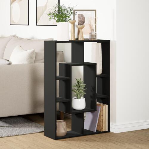 Bogreol 63x20x90 cm konstrueret træ sort
