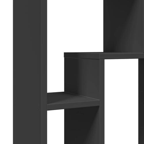 Bogreol 63x20x90 cm konstrueret træ sort