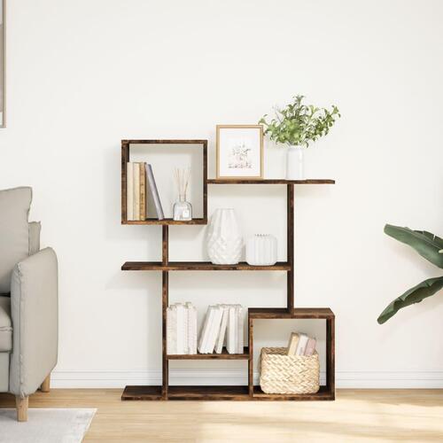 Bogreol/rumdeler 92x29x112 cm konstrueret træ røget eg