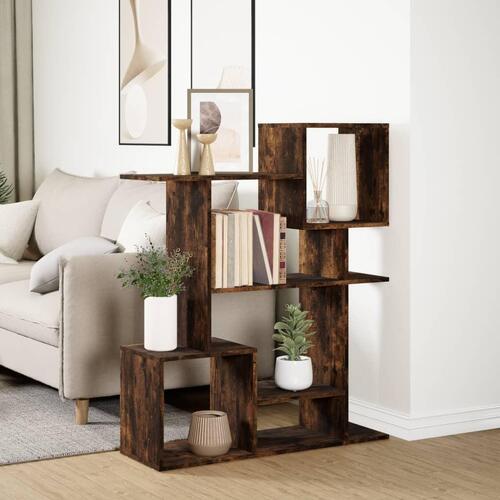 Bogreol/rumdeler 92x29x112 cm konstrueret træ røget eg