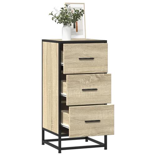 Skab 35,5x35x76 cm konstrueret træ og metal sonoma-eg