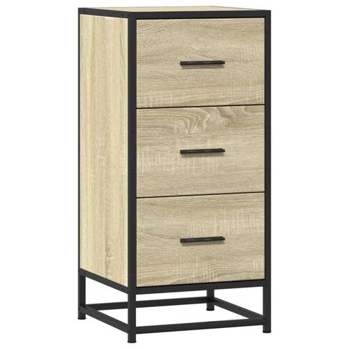 Skab 35,5x35x76 cm konstrueret træ og metal sonoma-eg
